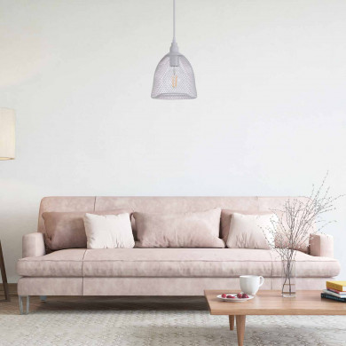 LAMPARA HIERRO RADOM BLANCO 18X18X23CM SEVEN ON DECO