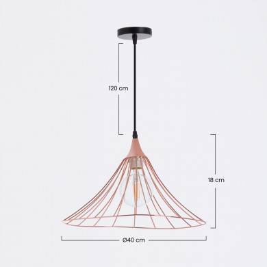 LAMPARA OPOLE ORO ROSA 40X40X18CM SEVEN ON DECO