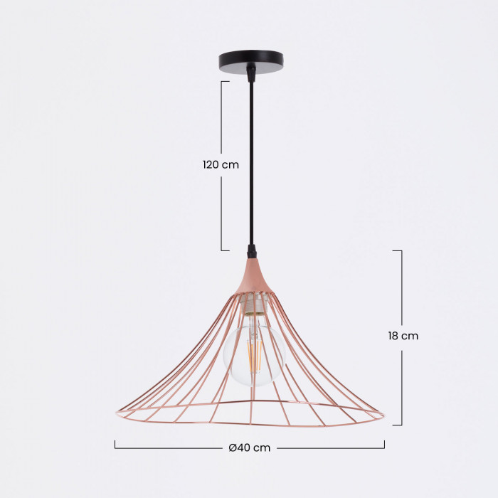 LAMPARA OPOLE ORO ROSA 40X40X18CM SEVEN ON DECO