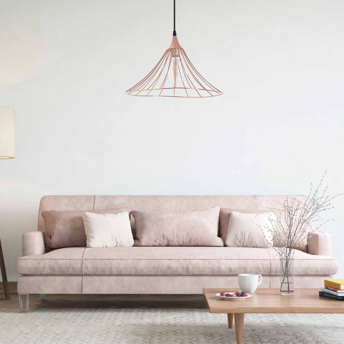 LAMPARA OPOLE ORO ROSA 40X40X18CM SEVEN ON DECO