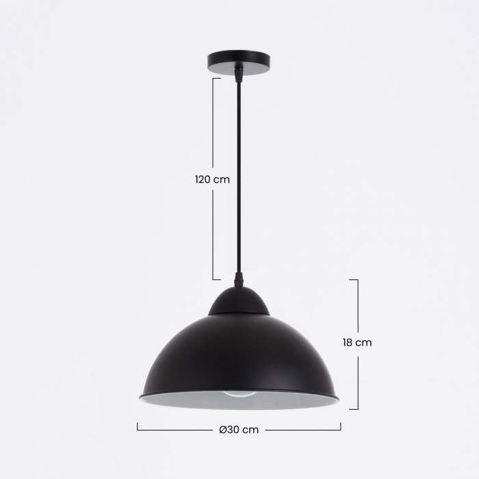 LAMPARA ALUMINIO MIELEC NEGRO 30X30X18CM SEVEN ON DECO