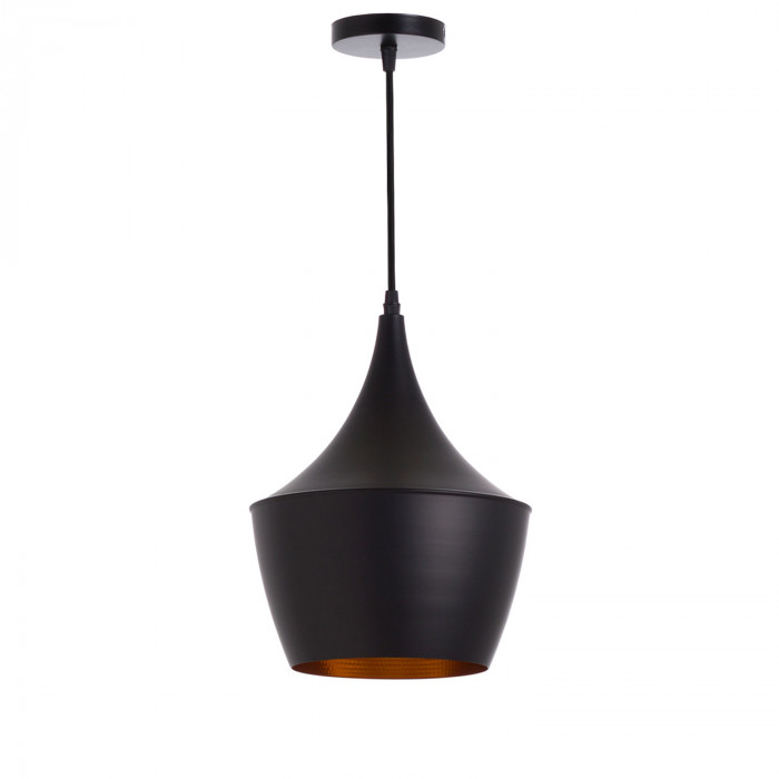 LAMPARA ALUMINIO RADOM NEGRO 24X24X28CM SEVEN ON DECO