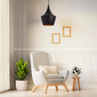 LAMPARA ALUMINIO RADOM NEGRO 24X24X28CM SEVEN ON DECO