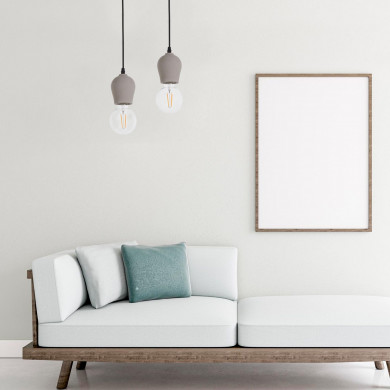 LAMPARA HORMIGON ZORY BLANCO 8X8X10CM SEVEN ON DECO