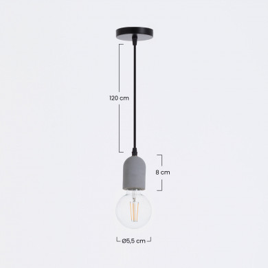 LAMPARA HORMIGON BYTOM NATURAL 5.5x5.5x8CM SEVEN ON DECO