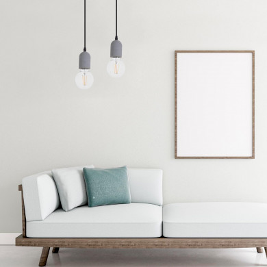 LAMPARA HORMIGON BYTOM NATURAL 5.5x5.5x8CM SEVEN ON DECO