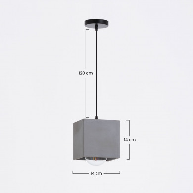 LAMPARA HORMIGON LEGNICA 14X14X14CM SEVEN ON DECO