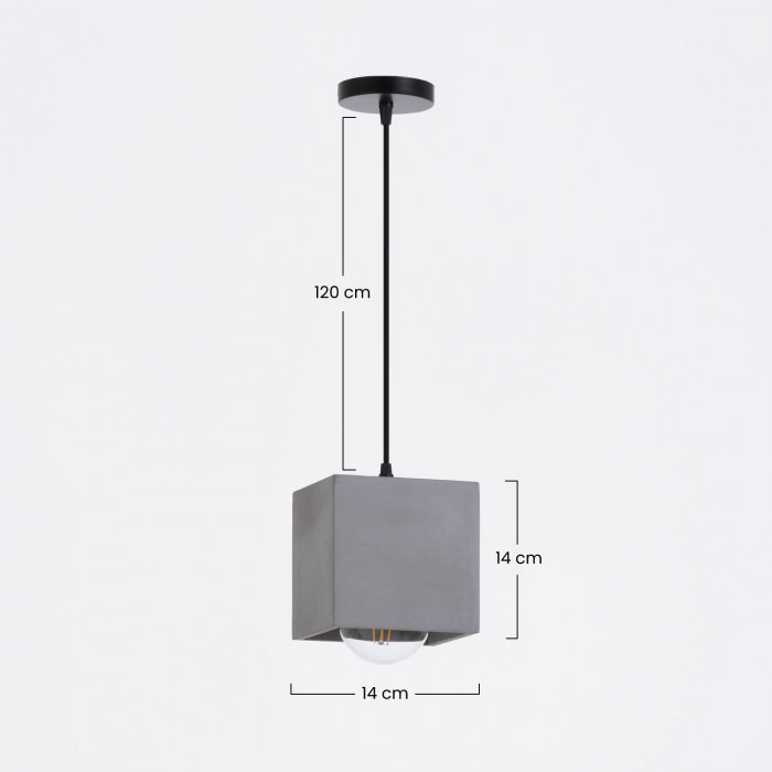 LAMPARA HORMIGON LEGNICA 14X14X14CM SEVEN ON DECO