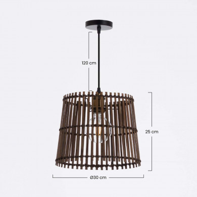 LAMPARA BAMBU BIELSKO 30X30X25CM SEVEN ON DECO