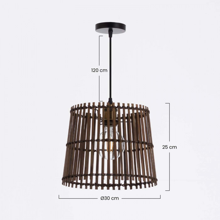 LAMPARA BAMBU BIELSKO 30X30X25CM SEVEN ON DECO