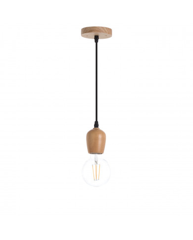 LAMPARA LOSICE MADERA NATURAL 8X8X10CM SEVEN ON DECO