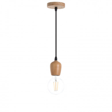 LAMPARA LOSICE MADERA NATURAL 8X8X10CM SEVEN ON DECO