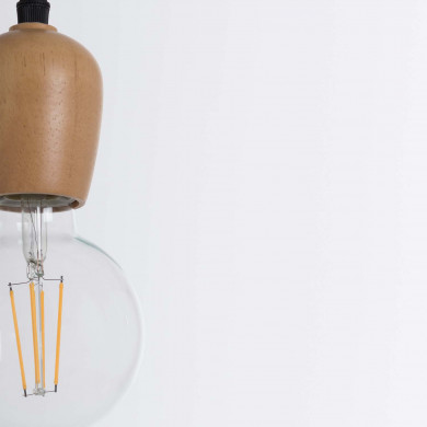 LAMPARA LOSICE MADERA NATURAL 8X8X10CM SEVEN ON DECO