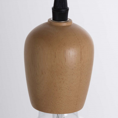 LAMPARA LOSICE MADERA NATURAL 8X8X10CM SEVEN ON DECO