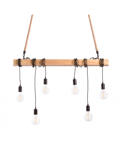 LAMPARA KIELCE NEGRO/ NATURAL 100X3X10CM SEVEN ON DECO