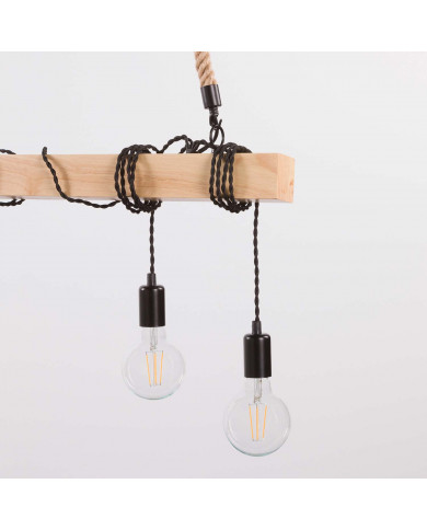 LAMPARA KIELCE NEGRO/ NATURAL 100X3X10CM SEVEN ON DECO