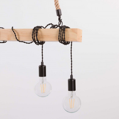 LAMPARA KIELCE NEGRO/ NATURAL 100X3X10CM SEVEN ON DECO