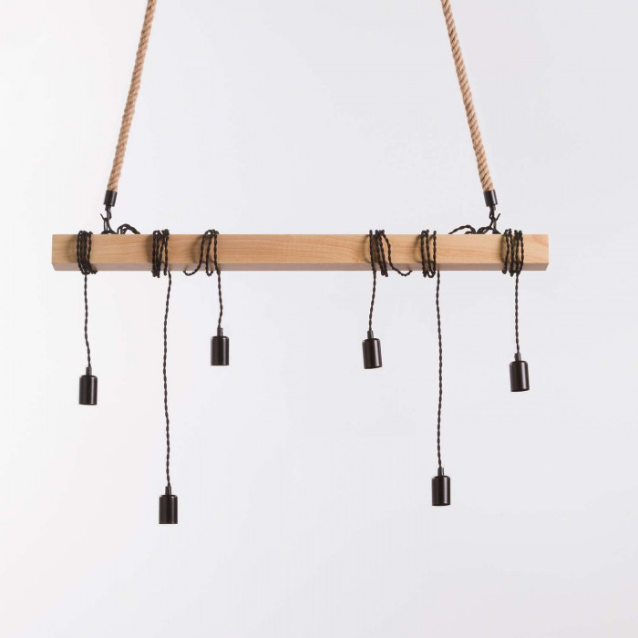 LAMPARA KIELCE NEGRO/ NATURAL 100X3X10CM SEVEN ON DECO