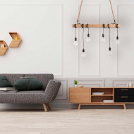 LAMPARA KIELCE NEGRO/ NATURAL 100X3X10CM SEVEN ON DECO