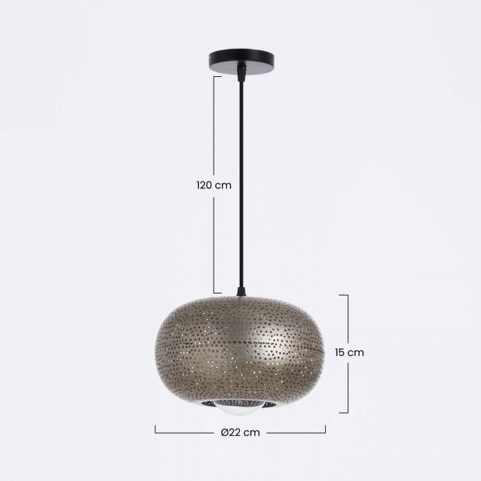 LAMPARA SILESIA DORADO 25X25X15CM SEVEN ON DECO