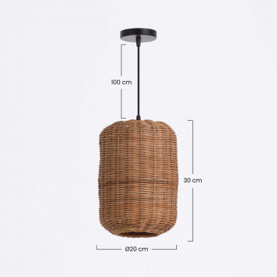 LAMPARA DE RATTAN LAN NATURAL 20X30CM SEVEN ON DECO