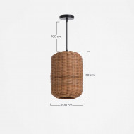 LAMPARA DE RATTAN LAN NATURAL 20X30CM SEVEN ON DECO