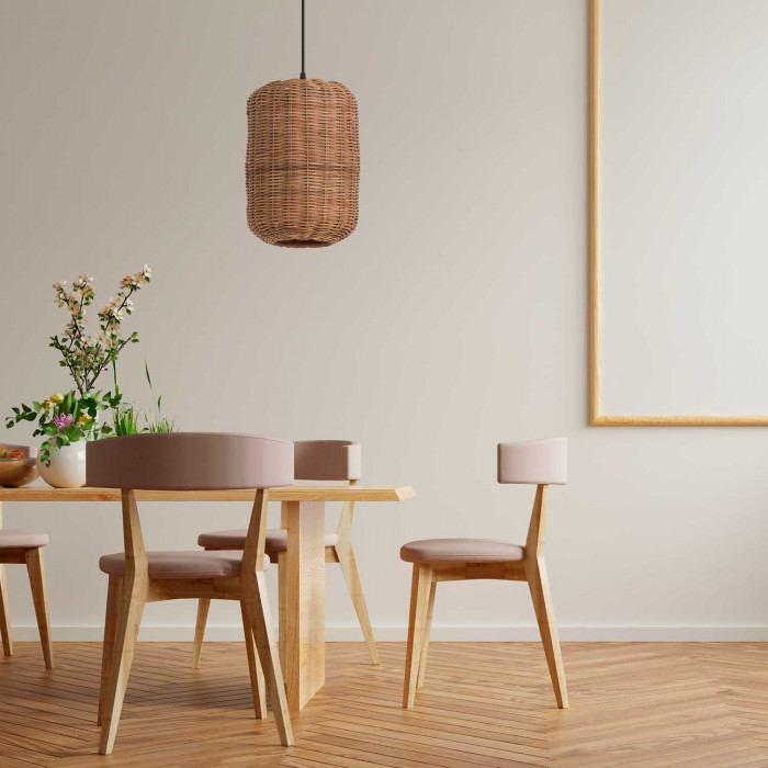 LAMPARA DE RATTAN LAN NATURAL 20X30CM SEVEN ON DECO