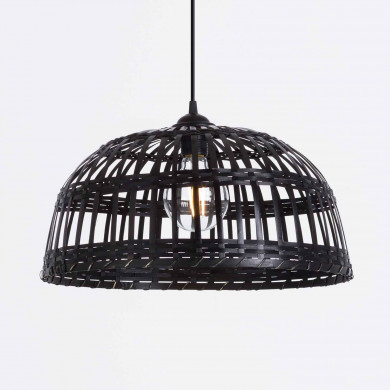 LAMPARA DE BAMBU THIAN NEGRO 45X21CM SEVEN ON DECO