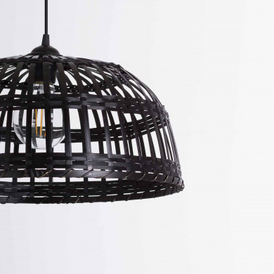 LAMPARA DE BAMBU THIAN NEGRO 45X21CM SEVEN ON DECO