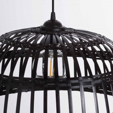 LAMPARA DE BAMBU THIAN NEGRO 45X21CM SEVEN ON DECO