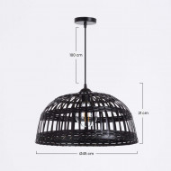 LAMPARA DE BAMBU THIAN NEGRO 45X21CM SEVEN ON DECO