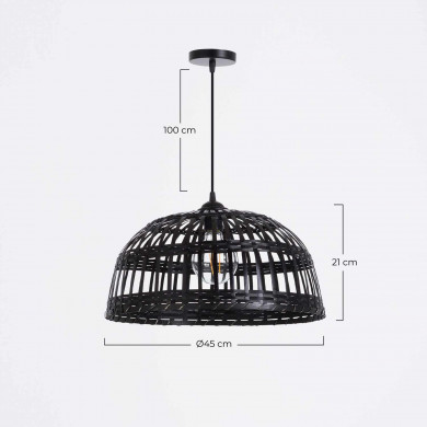 LAMPARA DE BAMBU THIAN NEGRO 45X21CM SEVEN ON DECO