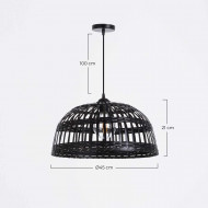 LAMPARA DE BAMBU THIAN NEGRO 45X21CM SEVEN ON DECO