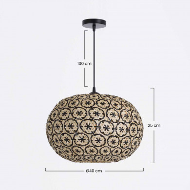 LAMPARA DE BAMBU BAY 40X25CM SEVEN ON DECO