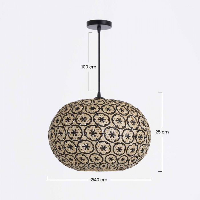 LAMPARA DE BAMBU BAY 40X25CM SEVEN ON DECO