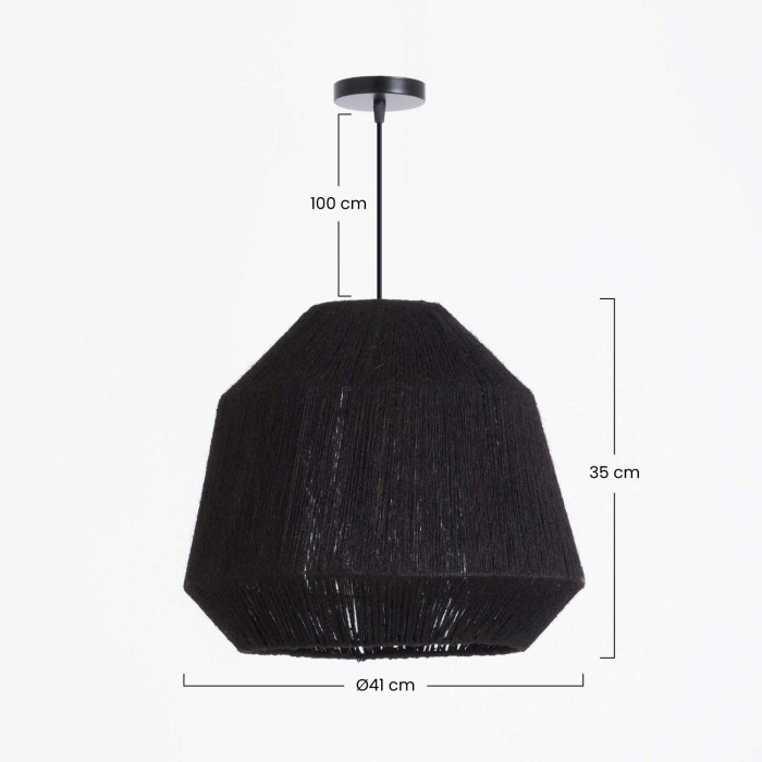 LAMPARA MAI NEGRO 41X35CM SEVEN ON DECO