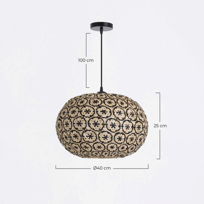 LAMPARA MAI NEGRO 41X35CM SEVEN ON DECO