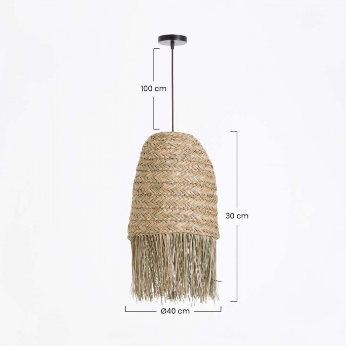 LAMPARA DE RATTAN KAM NATURAL 30X40CM SEVEN ON DECO