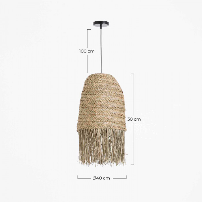 LAMPARA DE RATTAN KAM NATURAL 30X40CM SEVEN ON DECO
