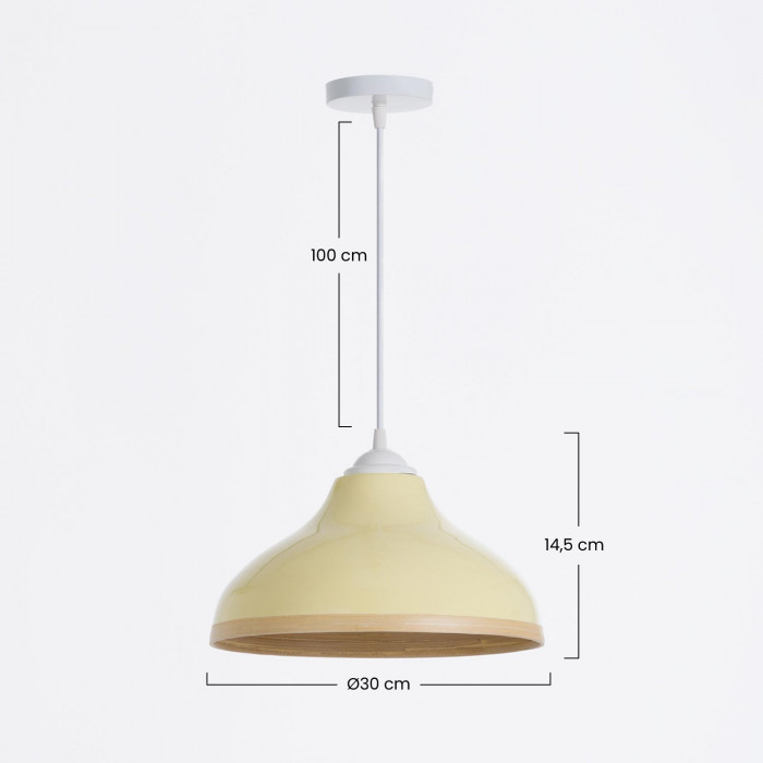 LAMPARA DE BAMBU TUYET AMARILLO 30X14.5 SEVEN ON DECO