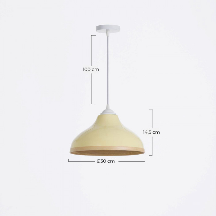 LAMPARA DE BAMBU TUYET AMARILLO 30X14.5 SEVEN ON DECO