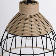 LAMPARA FEI METAL-RATTAN NEGRO DN22X21 SEVEN ON DECO