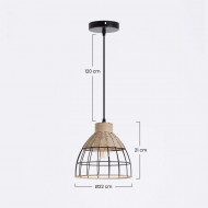 LAMPARA FEI METAL-RATTAN NEGRO DN22X21 SEVEN ON DECO