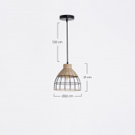 LAMPARA FEI METAL-RATTAN NEGRO DN22X21 SEVEN ON DECO