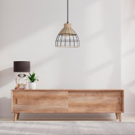 LAMPARA FEI METAL-RATTAN NEGRO DN22X21 SEVEN ON DECO