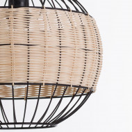 LAMPARA ZAHO METAL-RATTAN NEGRO DN30X25 SEVEN ON DECO