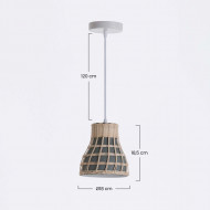 LAMPARA KUMIKO RATTAN-ALUMINIO GRIS DN18X18.5CM SEVEN ON DECO