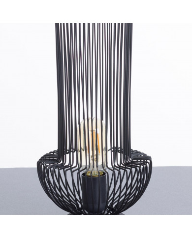 LAMPARA DE MESA YAN HIERRO NEGRO DN17.5X33CM SEVEN ON DECO