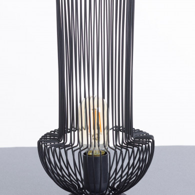 LAMPARA DE MESA YAN HIERRO NEGRO DN17.5X33CM SEVEN ON DECO