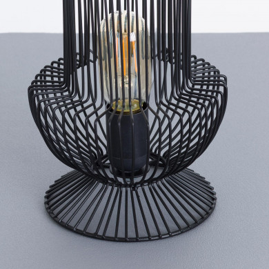 LAMPARA DE MESA YAN HIERRO NEGRO DN17.5X33CM SEVEN ON DECO